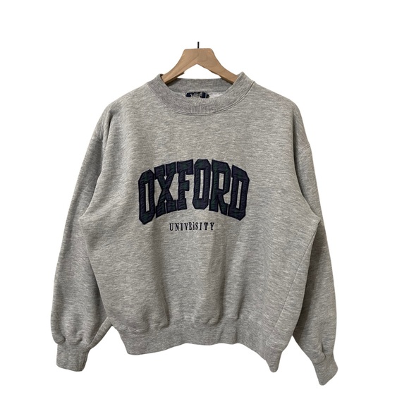 Authentic Oxford University Tartan Print Original Campus Sweatshirt Size Medium - Picture 1 of 8